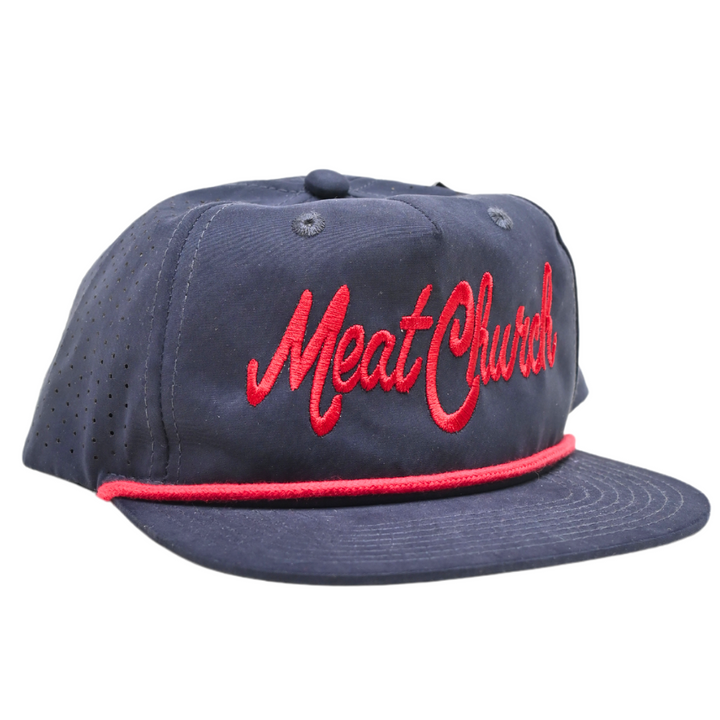 Meat Church Performance Rope Hat - Navy/Red