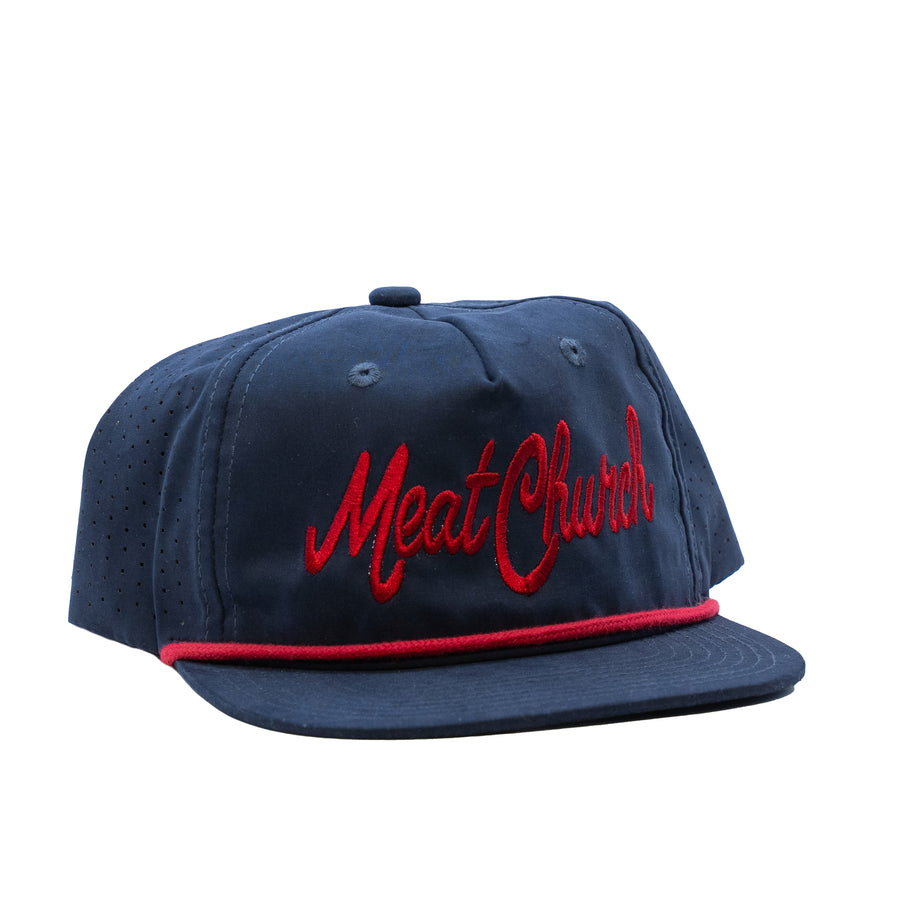 Meat Church Performance Rope Hat - Navy/Red