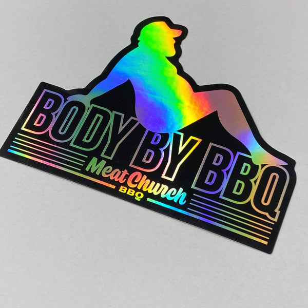 Body By BBQ Holographic Sticker